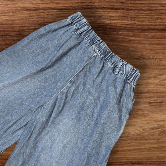 Young Fabulous And Broke Flowy Wide Leg Blue Denim Jeans - Picture 3 of 6